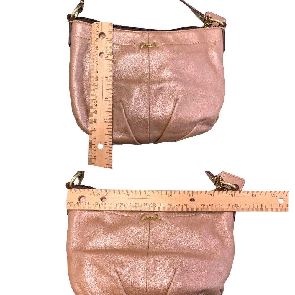 Coach Rose Gold / Bronze Leather Shoulder Bag Crossbody Purse - Picture 13 of 13